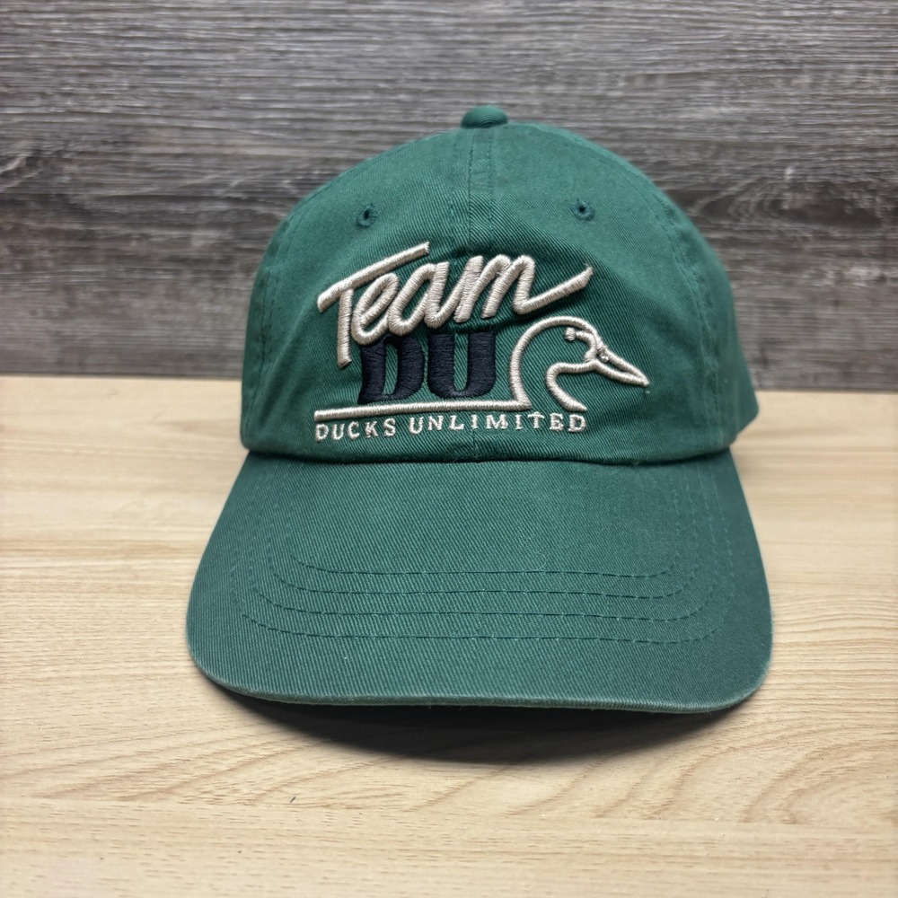 Ducks Unlimited Hat Cap Strap Back One Size Green Team DU Volunteer Mens